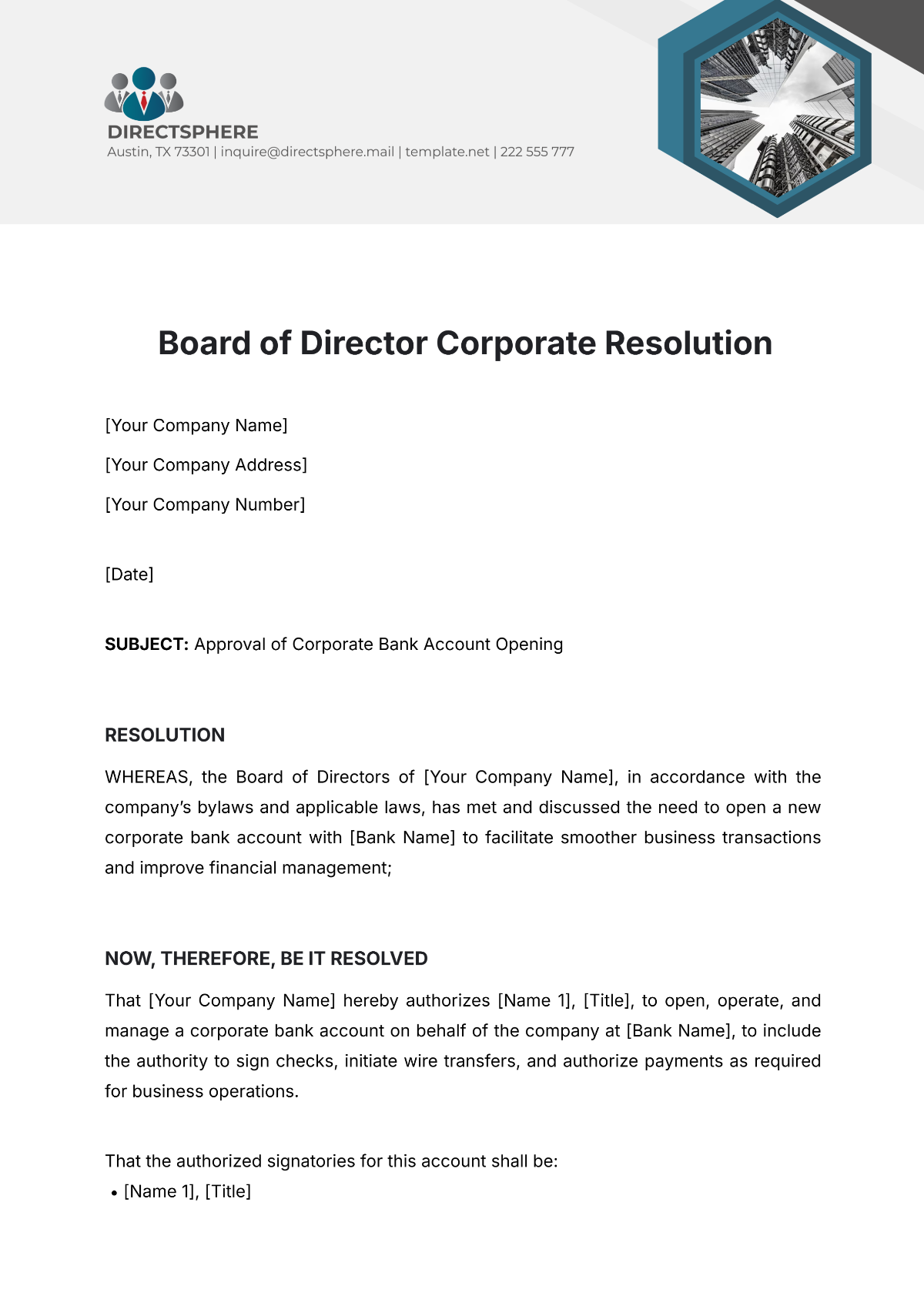 Free Board Of Director Charter Document Template To Edit Online