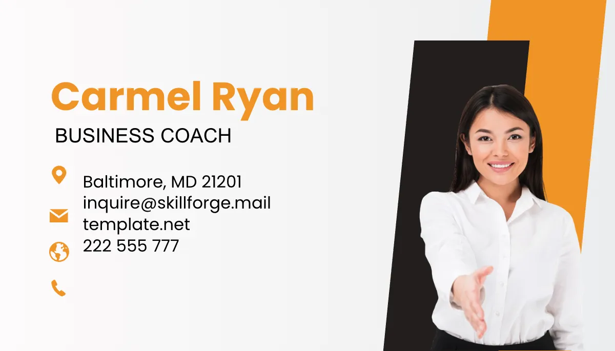 Free Coaching Business Card Template to Edit Online