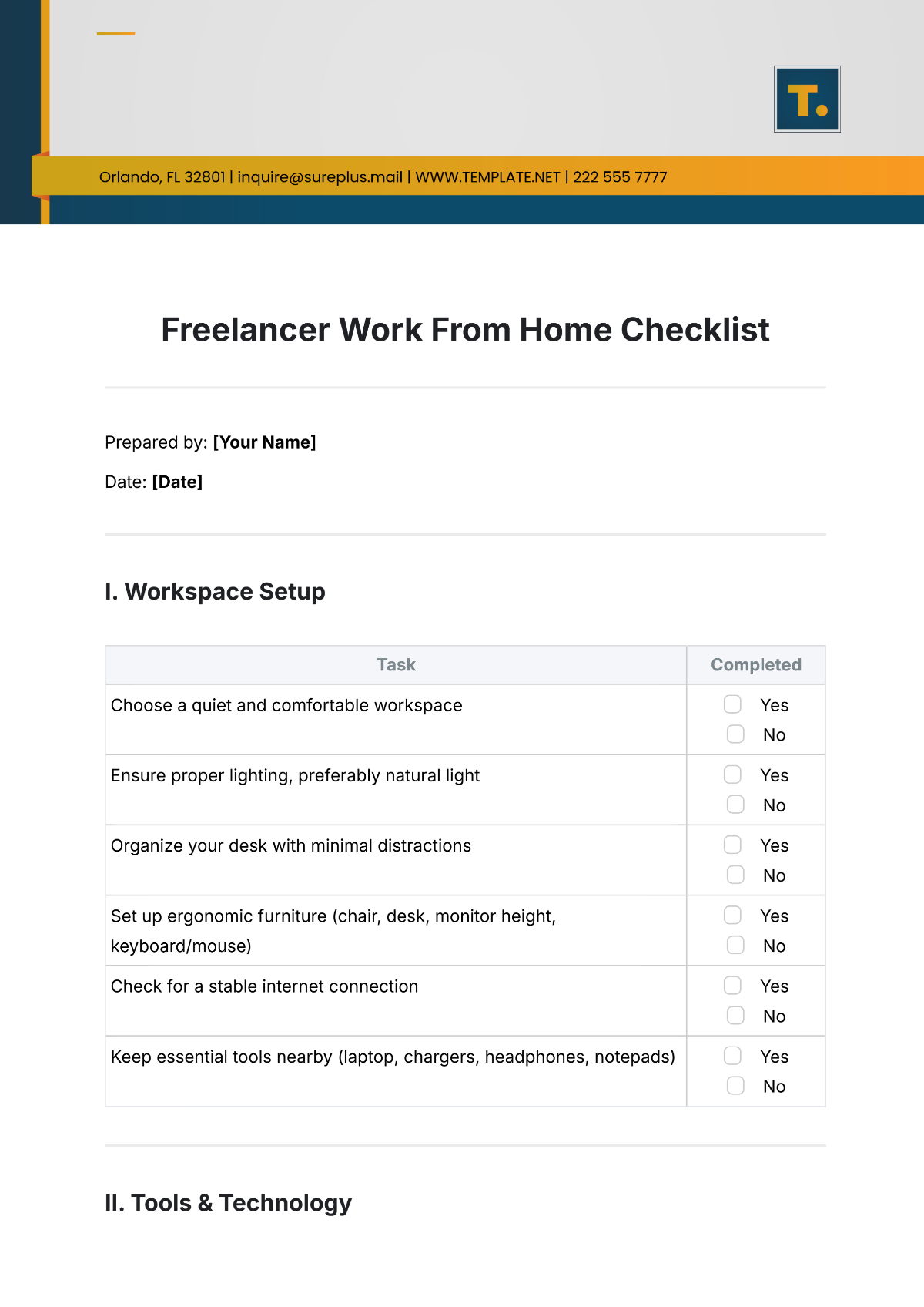 Aesthetic Freelancer Work From Home Checklist Template - Edit Online & Download