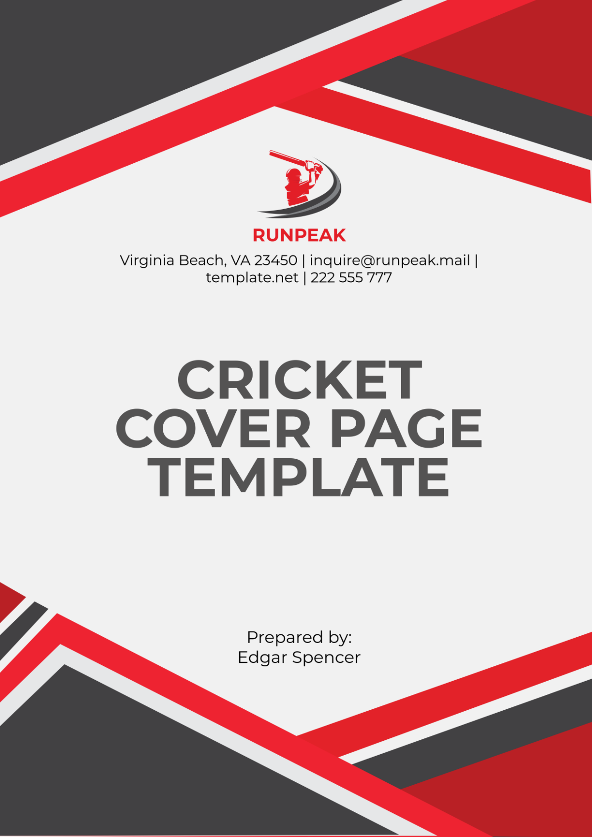 Free Cricket Cover Page Template Edit Online Download Template Net