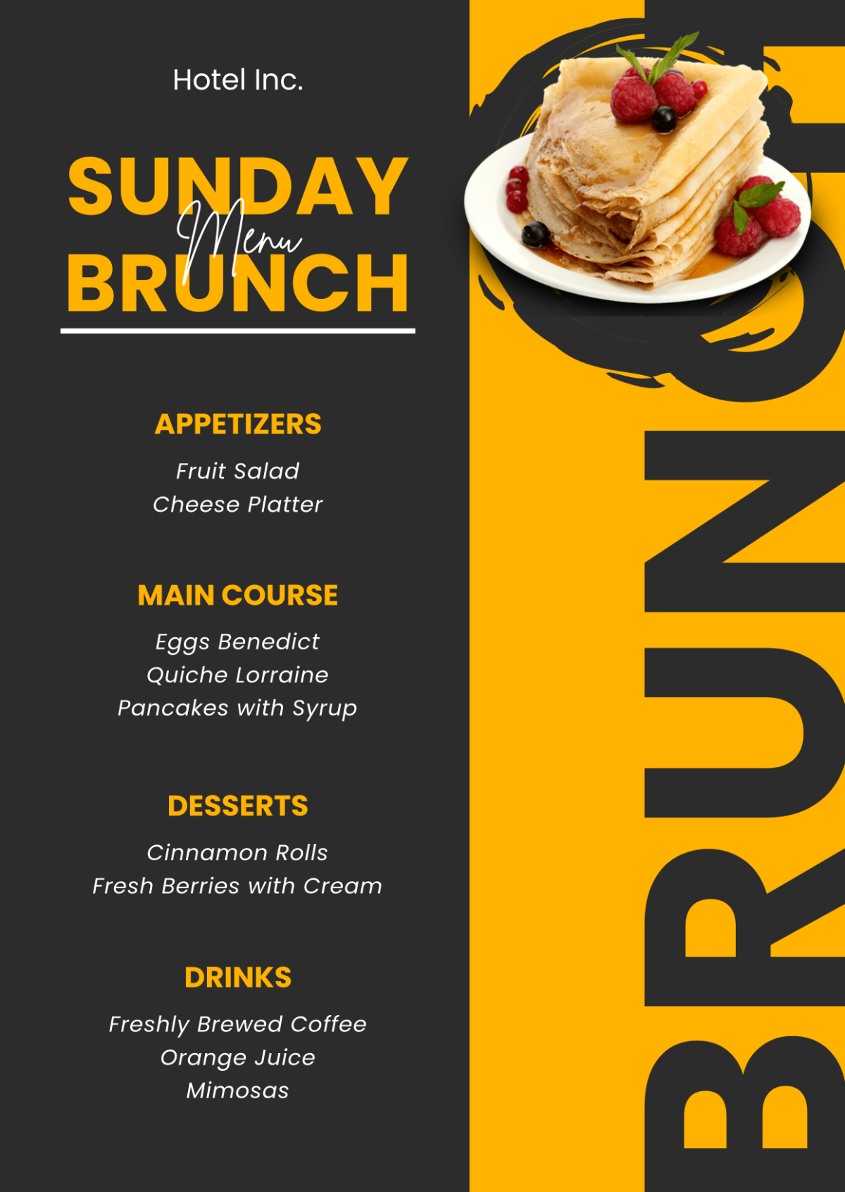 Free Sunday Brunch Menu Template - Edit Online & Download | Template.net