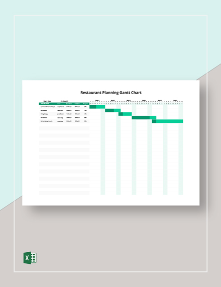 Sample Restaurant Gantt Chart Template - Download in Excel | Template.net