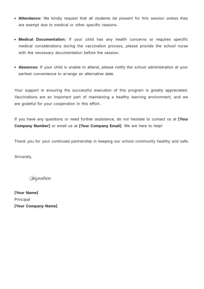 Free Vaccination Schedule School Notice Template to Edit Online