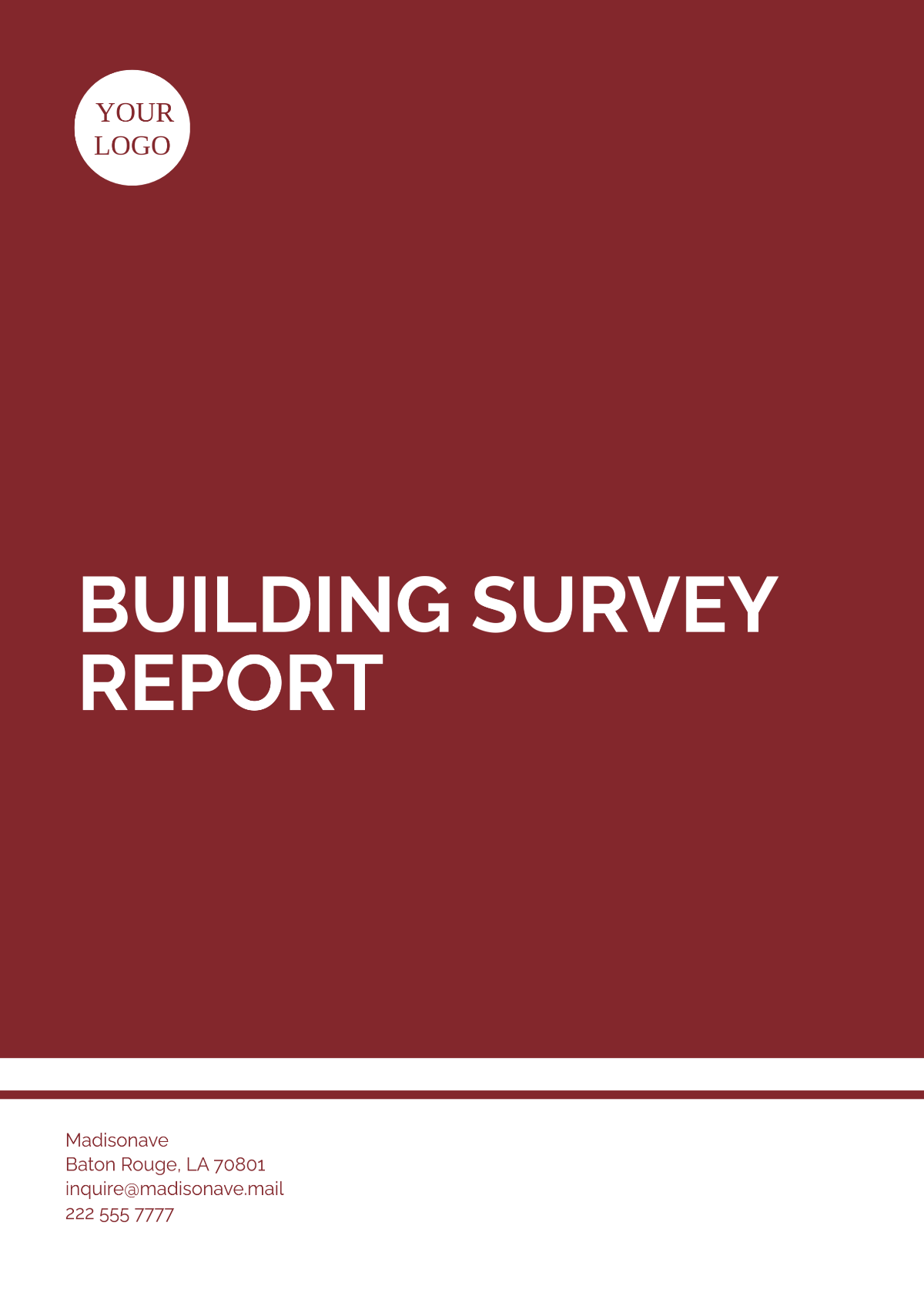 Building Survey Report Template - Edit Online & Download