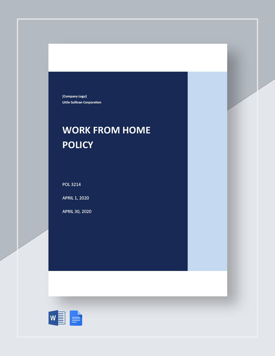 Work From Home Policy Template