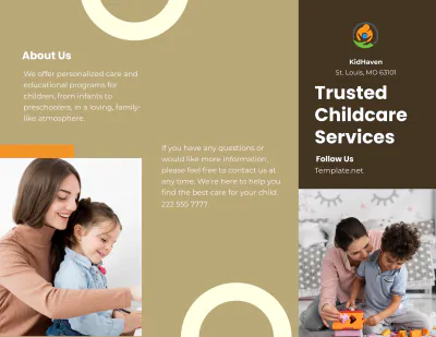 Free Child Care Brochure Template to Edit Online