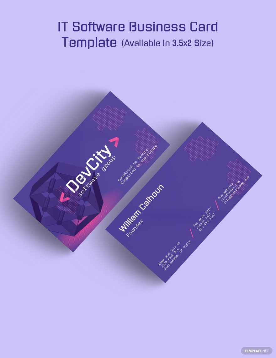 IT Software Business Card Template