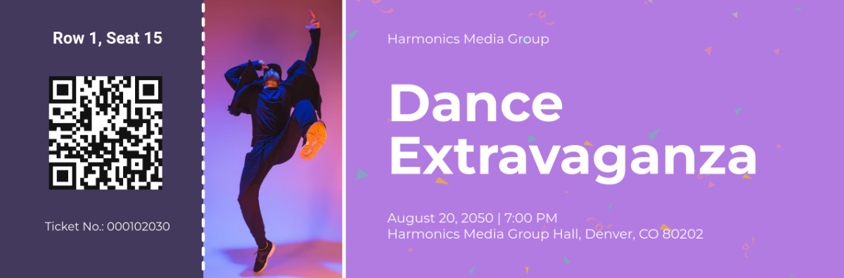 Free Dance Event Invitation Ticket Template - Edit Online & Download