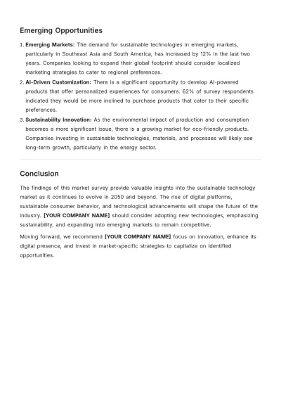 Free Market Survey Report Template to Edit Online