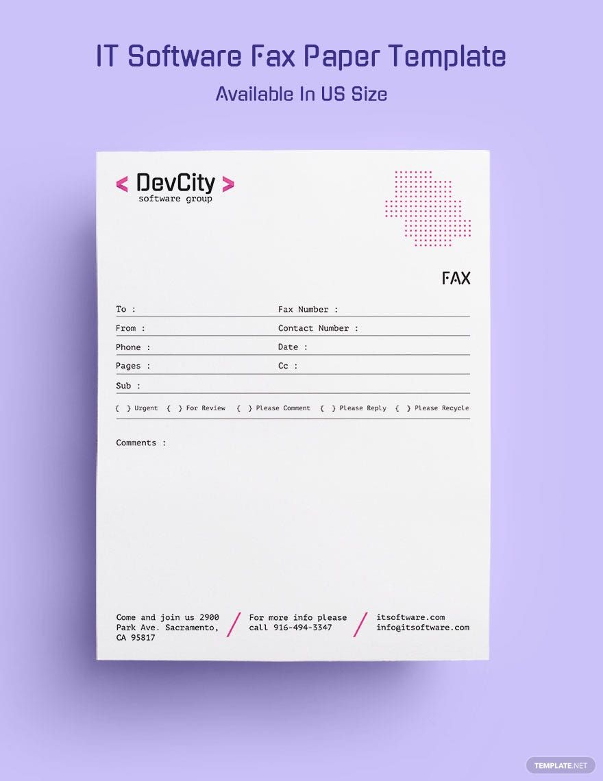 IT Software Fax Paper Template