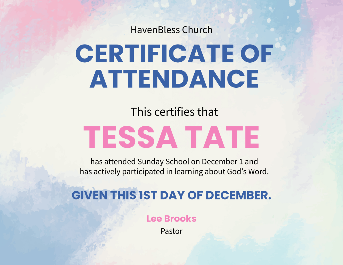 Free Sunday School Certificate Template - Edit Online & Download