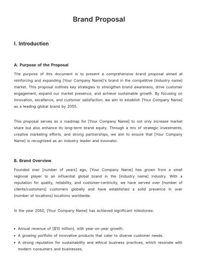 Free Brand Proposal Template to Edit Online