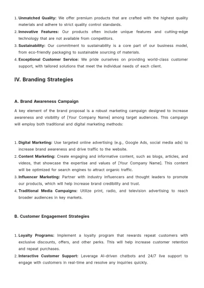 Free Brand Proposal Template to Edit Online