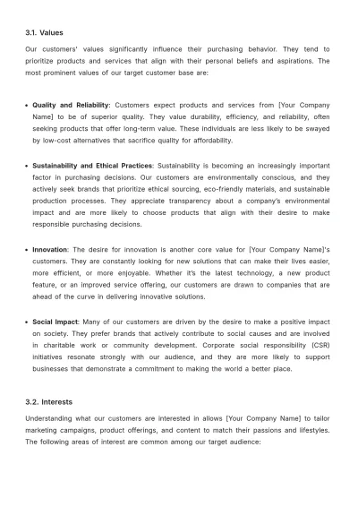 Free Brand Customer Persona Template to Edit Online