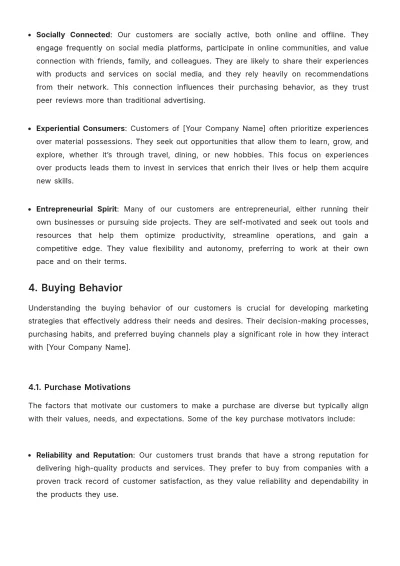 Free Brand Customer Persona Template to Edit Online