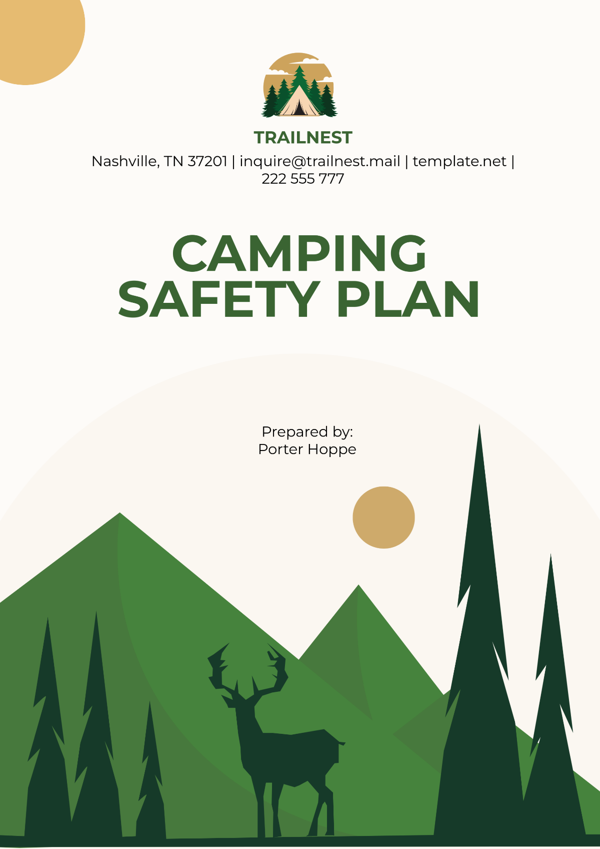 Camping Safety Plan Template - Edit Online & Download