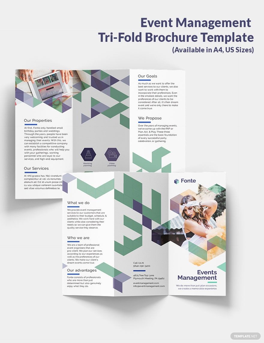 Free Event Management Tri-Fold Brochure Template
