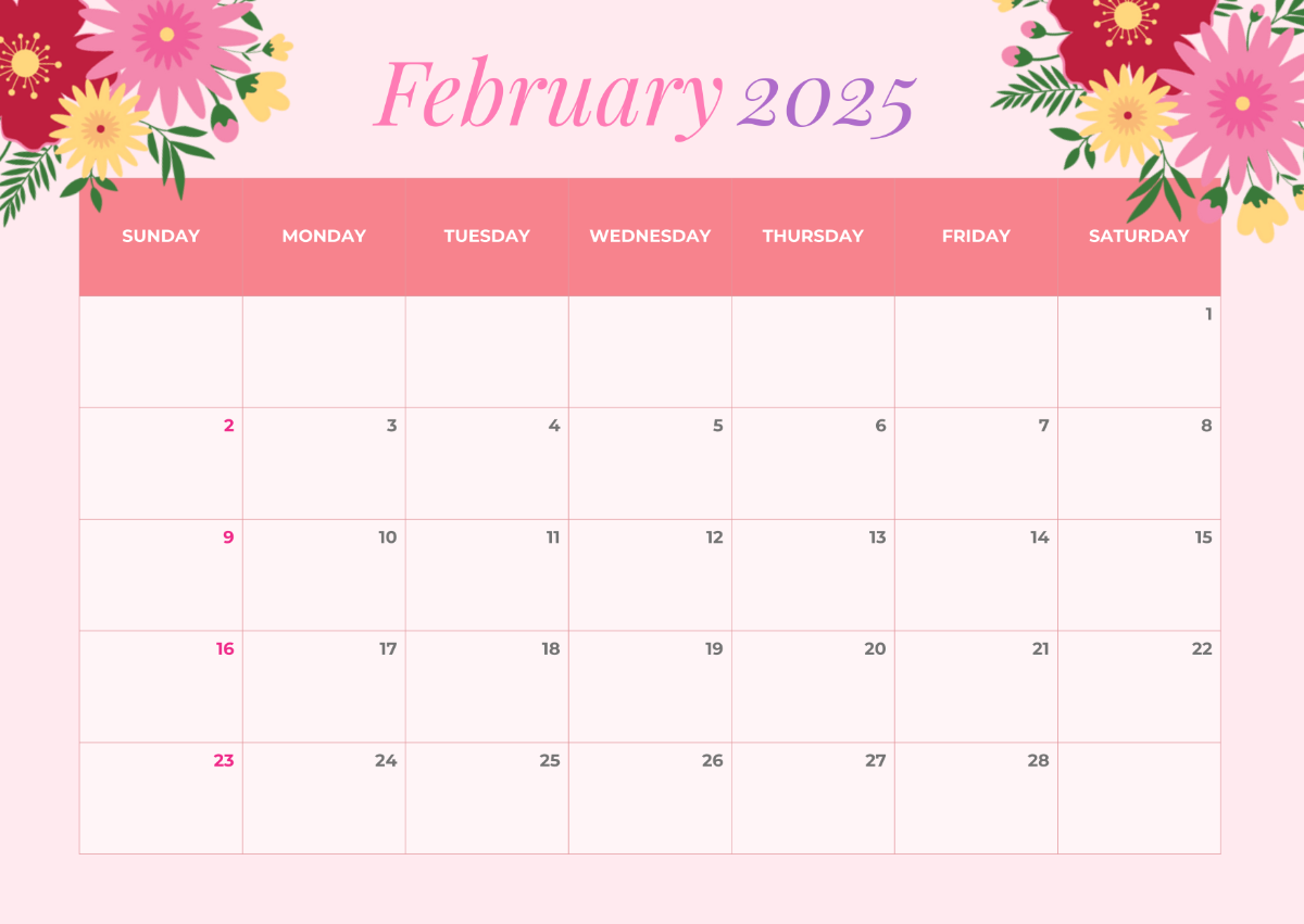Free February Calendar Templates To Edit Online