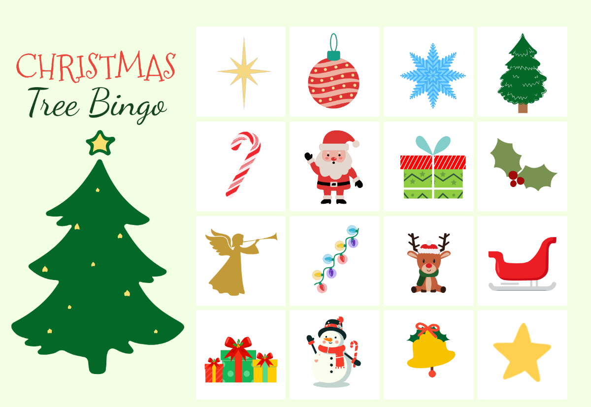 Free Christmas Tree Bingo Card Template - Edit Online & Download