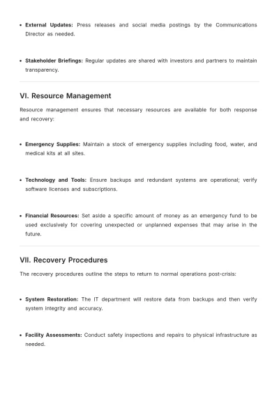 Free Contingency Plan Template to Edit Online