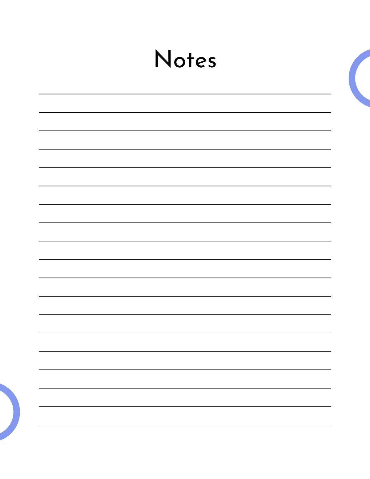 Cute Lined Paper Template