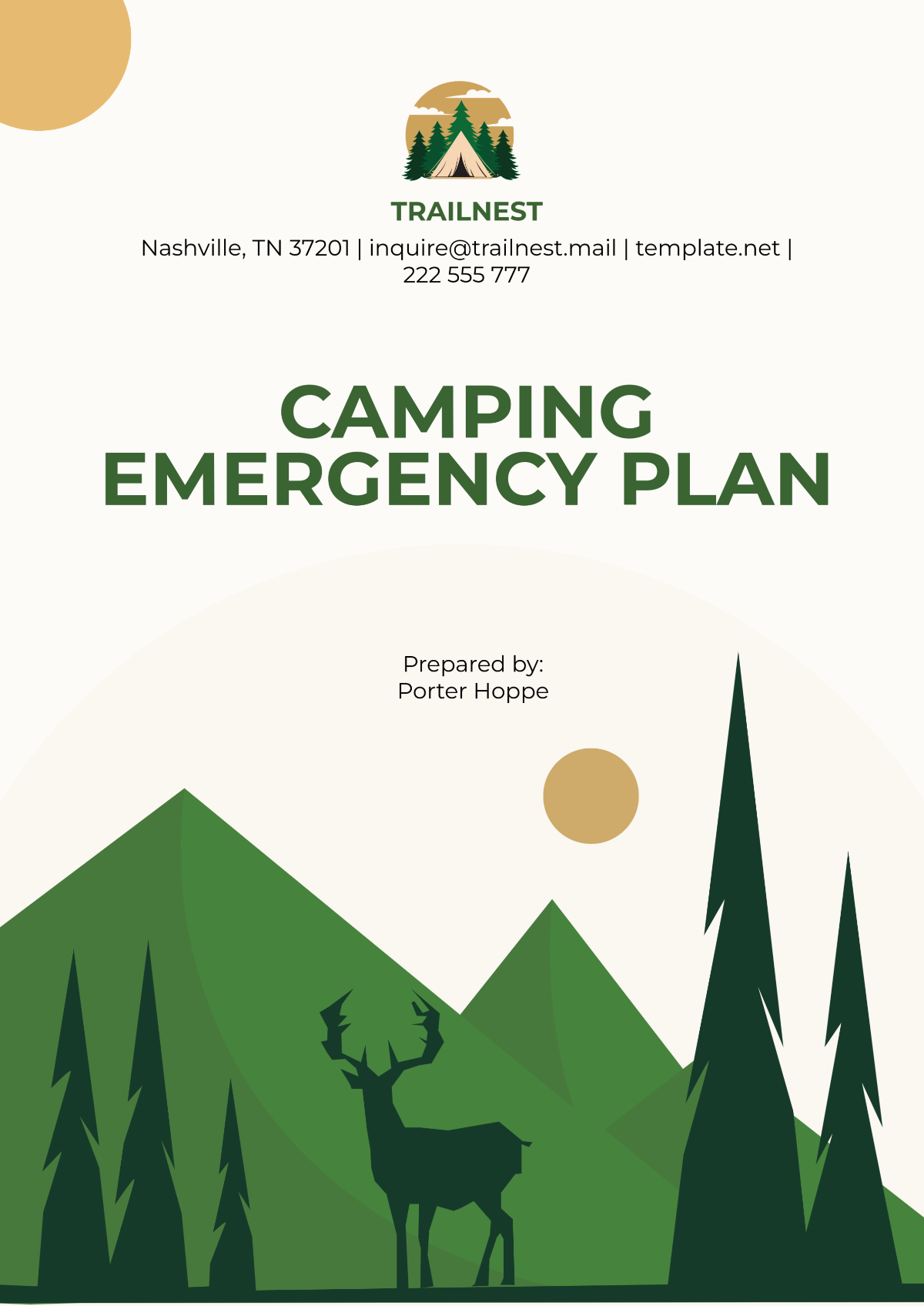 Camping Emergency Plan Template - Edit Online & Download