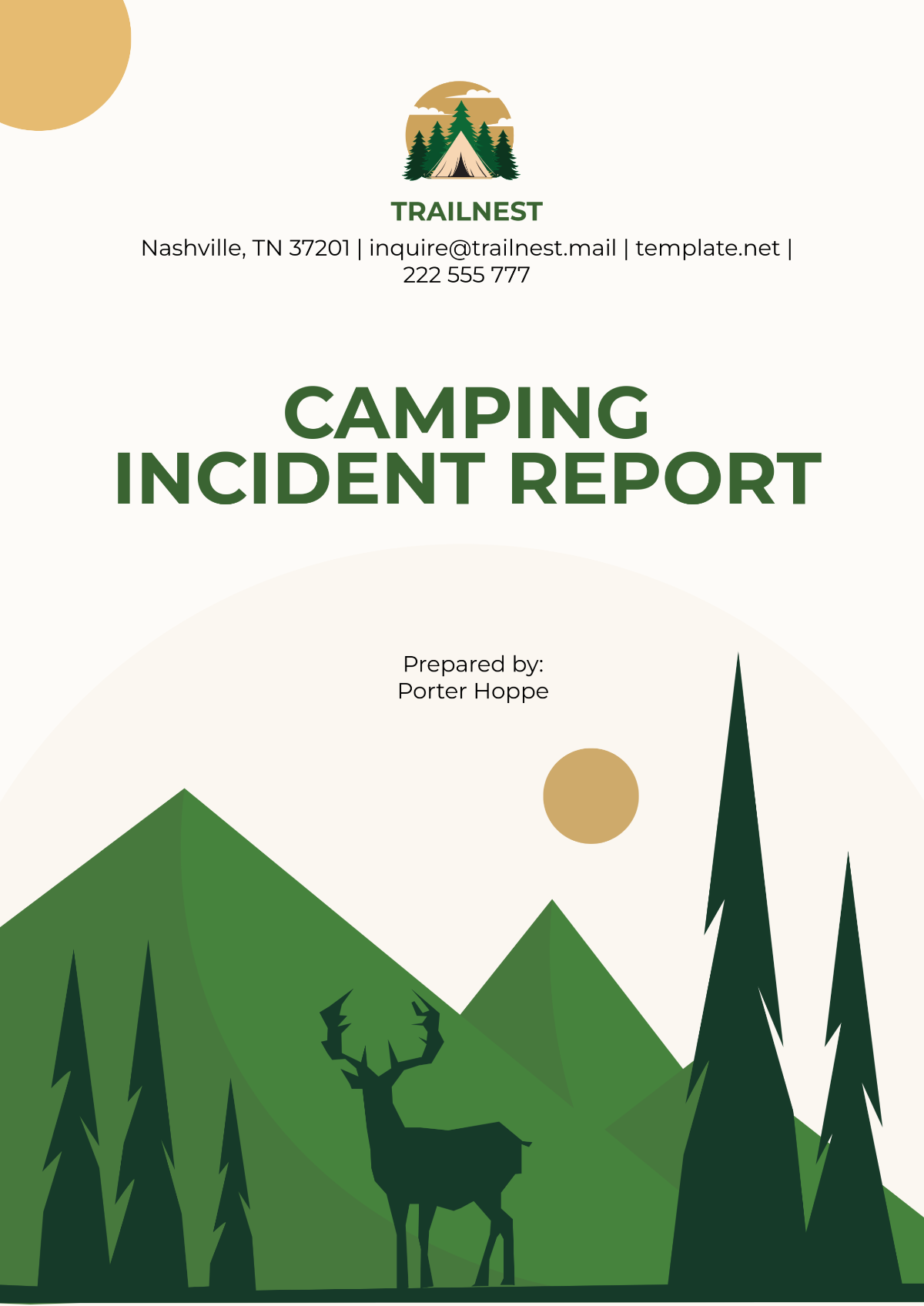 Camping Incident Report Template - Edit Online & Download