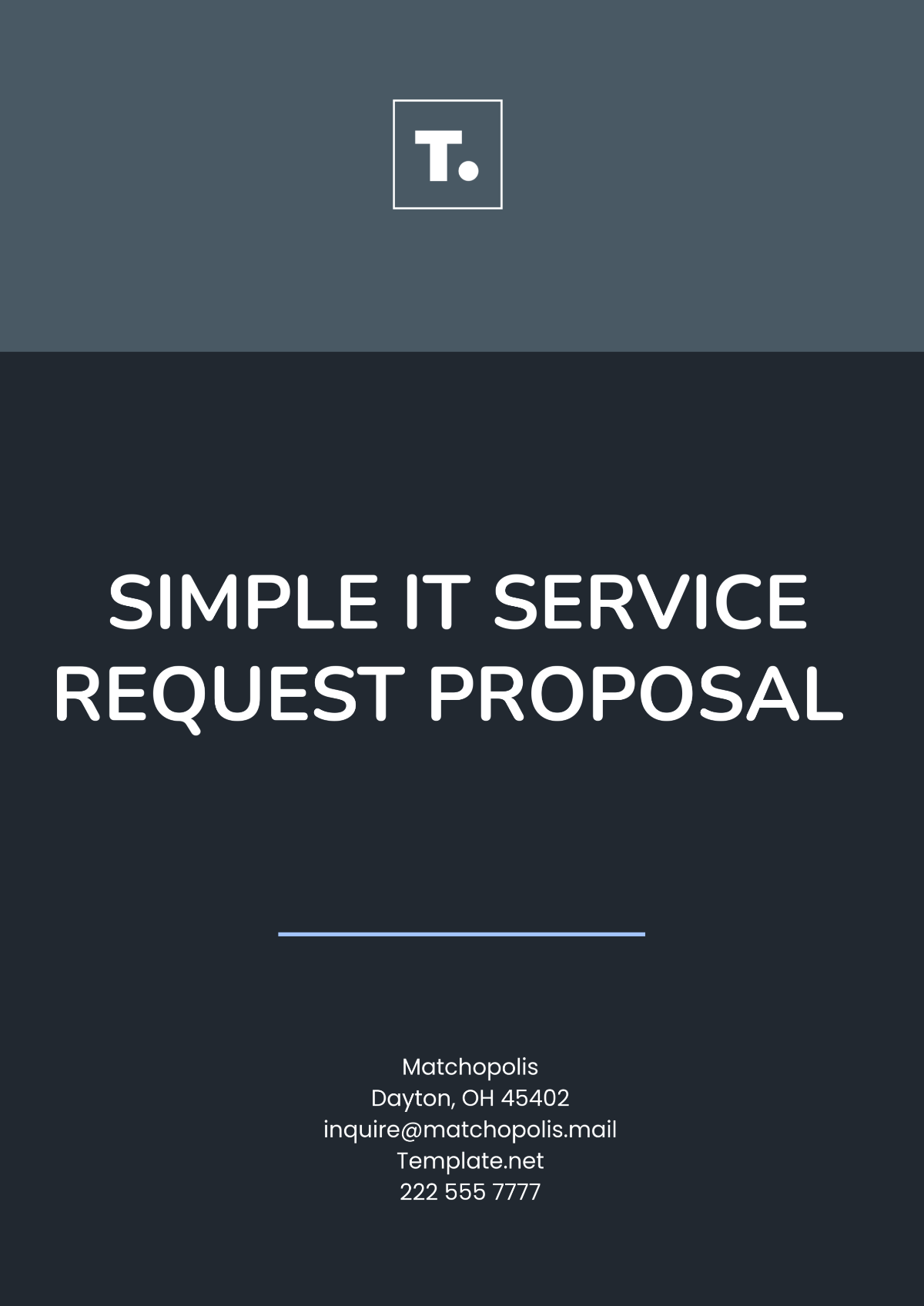 Simple IT Service Request Proposal Template - Edit Online & Download