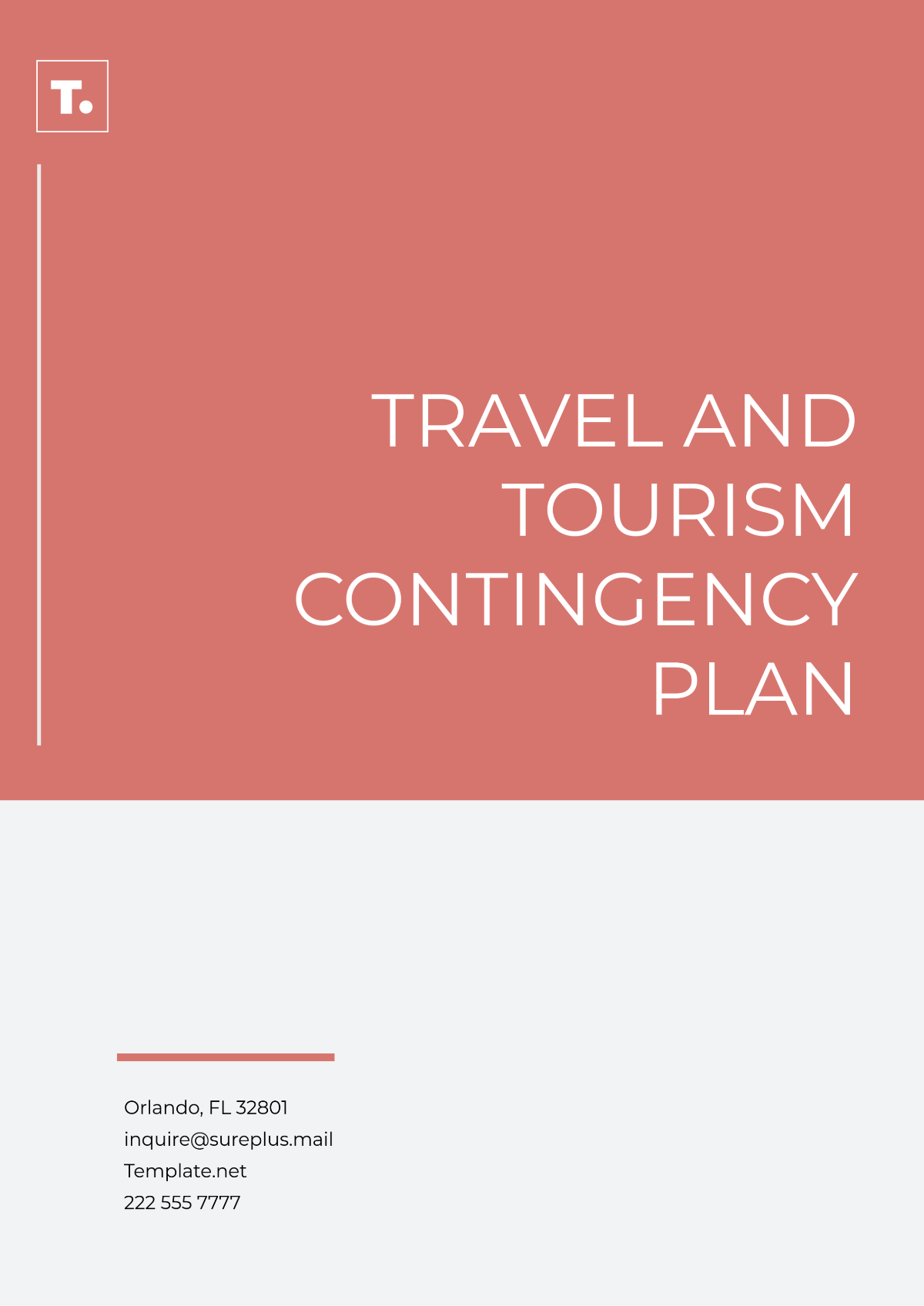 Travel and Tourism Contingency Plan Template - Edit Online & Download