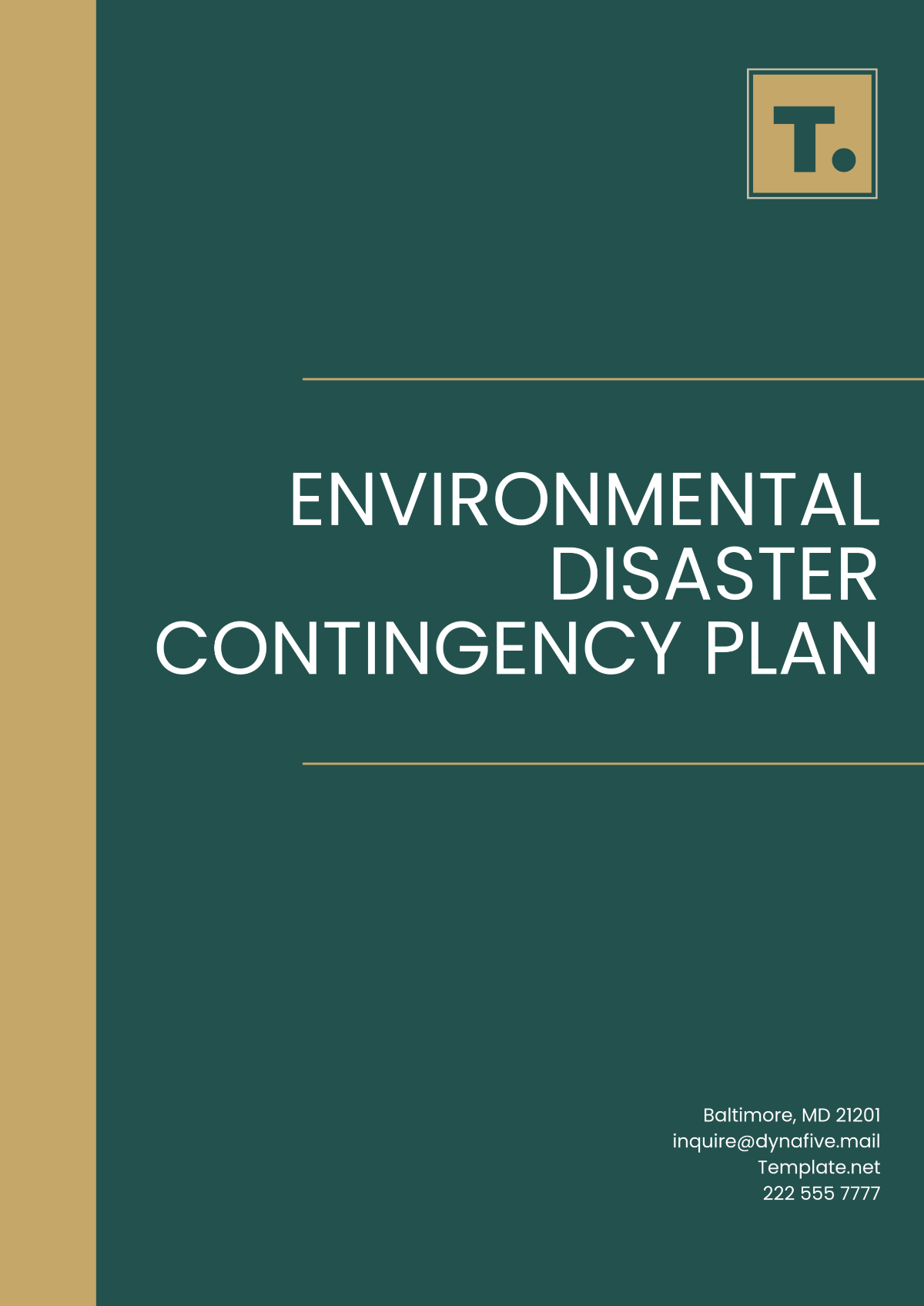 Environmental Disaster Contingency Plan Template - Edit Online & Download