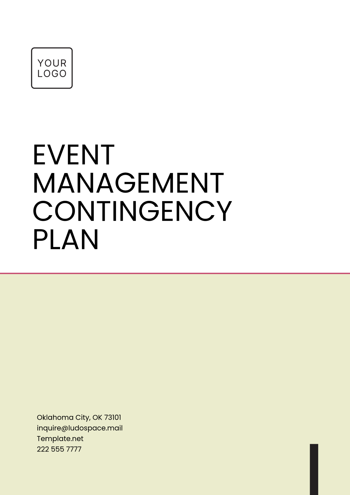 Event Management Contingency Plan Template - Edit Online & Download