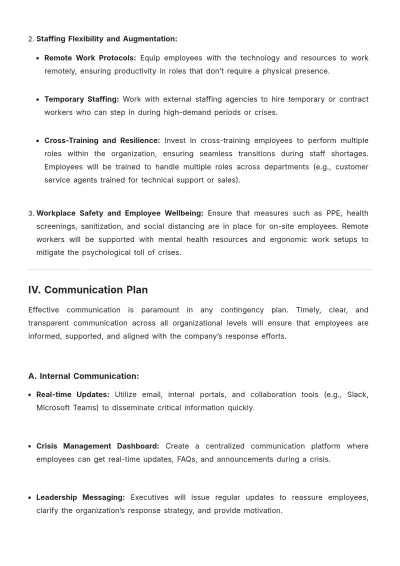 Free Professional HR Workforce Contingency Plan Template to Edit Online