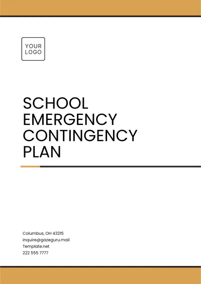 Free School Emergency Contingency Plan Template to Edit Online