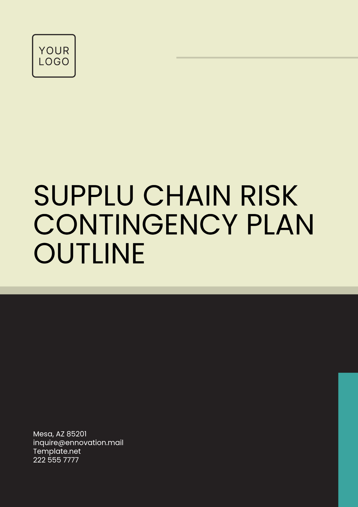 Supply Chain Risk Contingency Plan Outline Template - Edit Online & Download