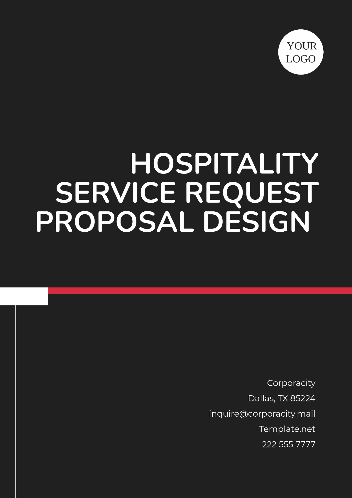 Hospitality Service Request Proposal Design Template - Edit Online & Download