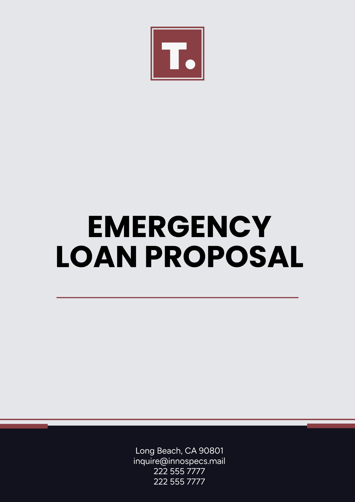 Emergency Loan Proposal Template - Edit Online & Download