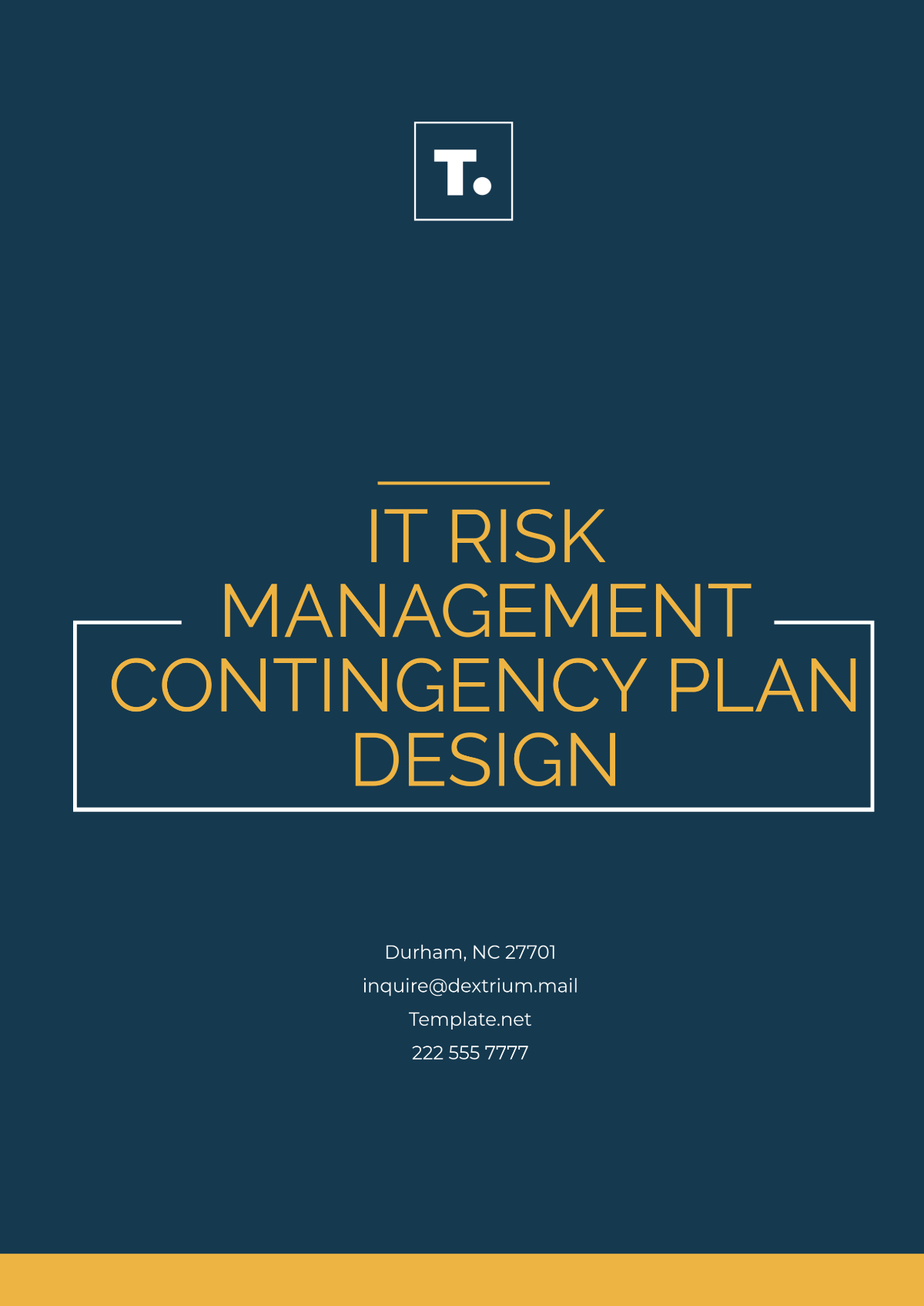 IT Risk Management Contingency Plan Design Template - Edit Online & Download