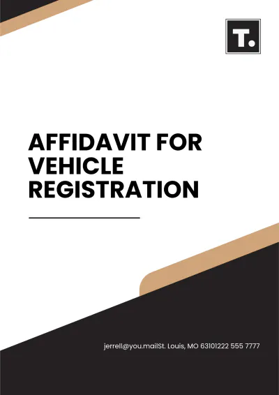 Free Affidavit for Vehicle Registration Template to Edit Online