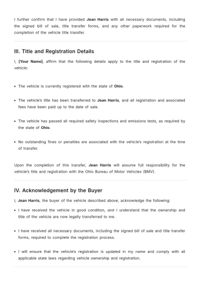 Free Printable Vehicle Title Affidavit Template to Edit Online