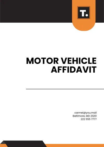 Free Motor Vehicle Affidavit Template to Edit Online