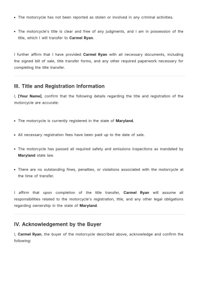 Free Motor Vehicle Affidavit Template to Edit Online