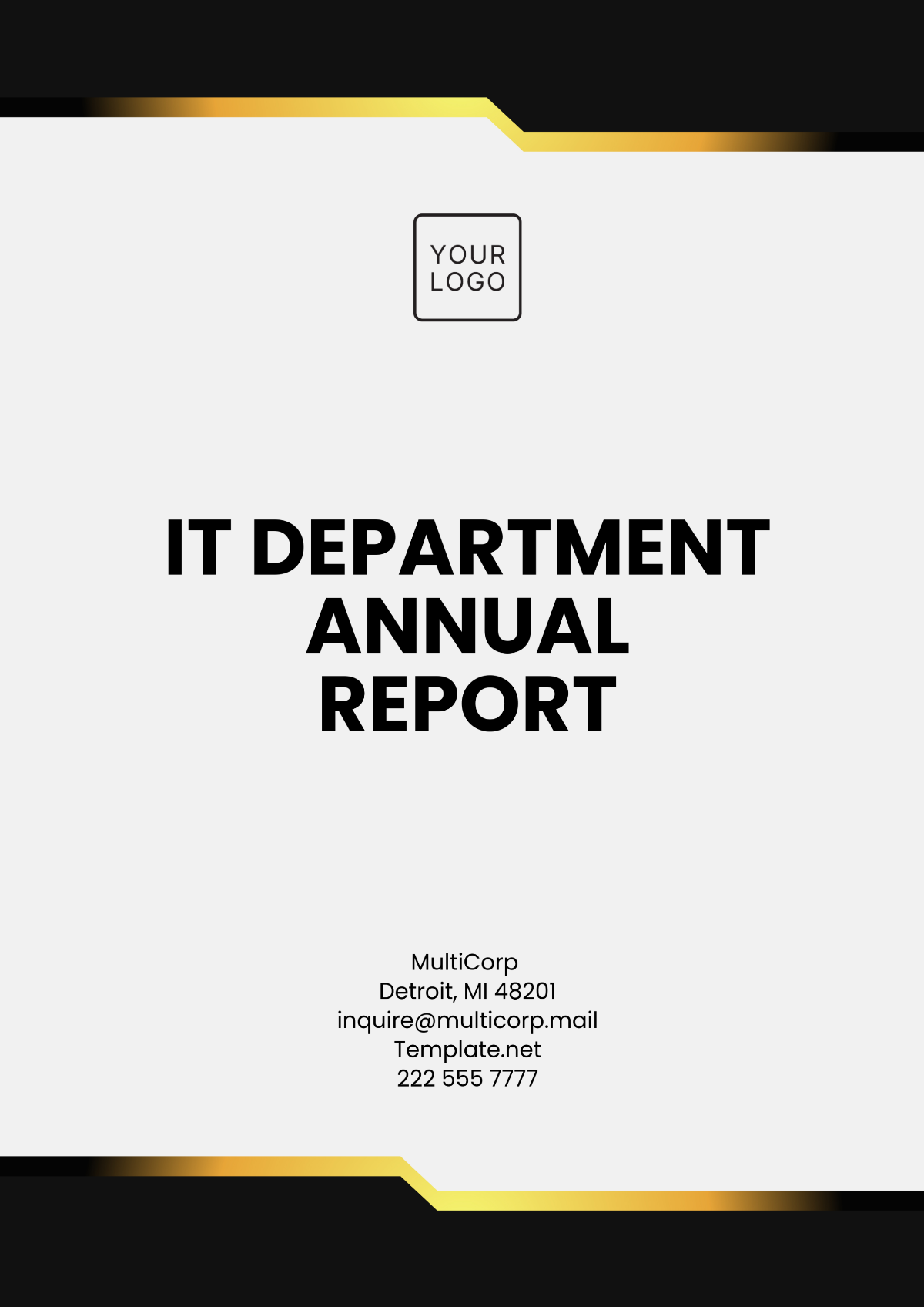 IT Department Annual Report Template - Edit Online & Download