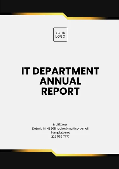 Free IT Department Annual Report Template to Edit Online