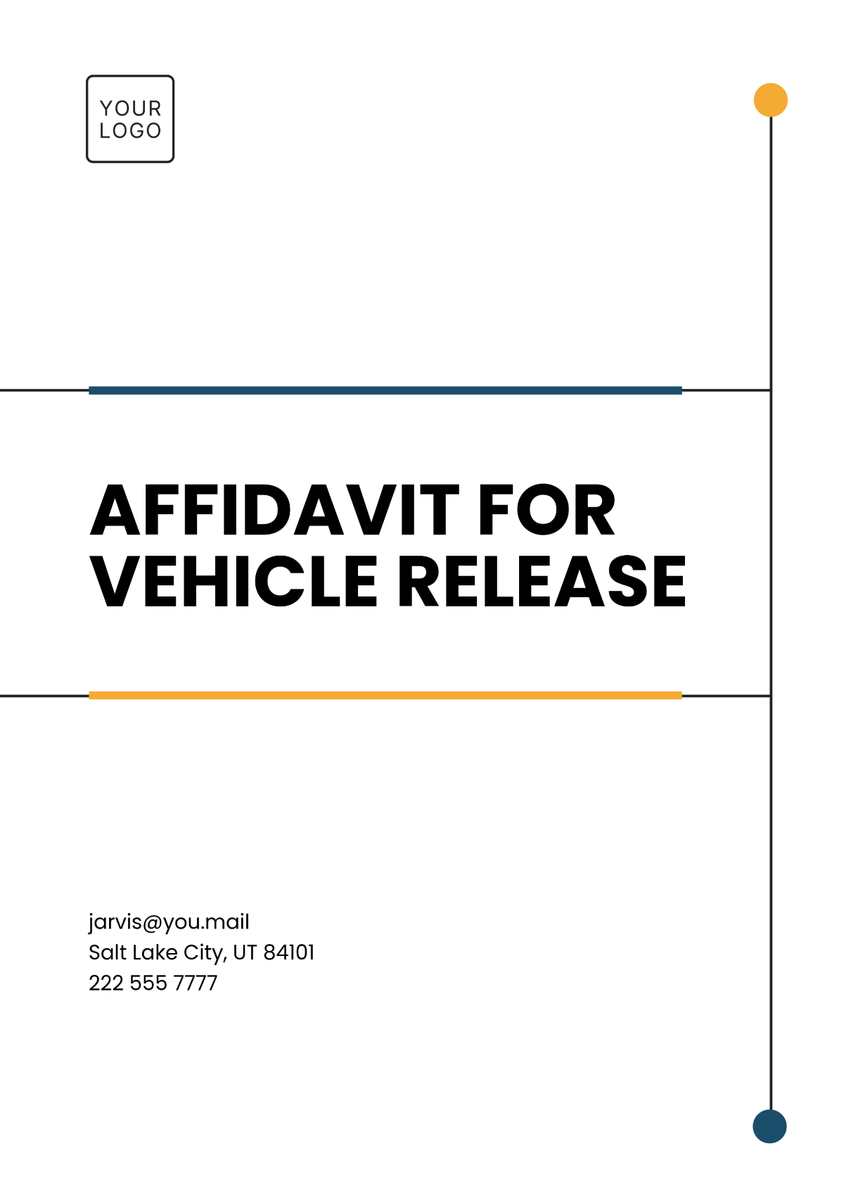 Affidavit for Vehicle Release Template - Edit Online & Download