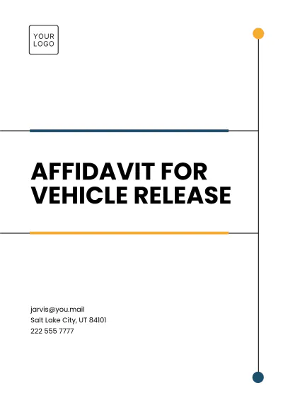 Free Affidavit for Vehicle Release Template to Edit Online