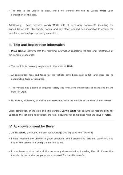 Free Affidavit for Vehicle Release Template to Edit Online