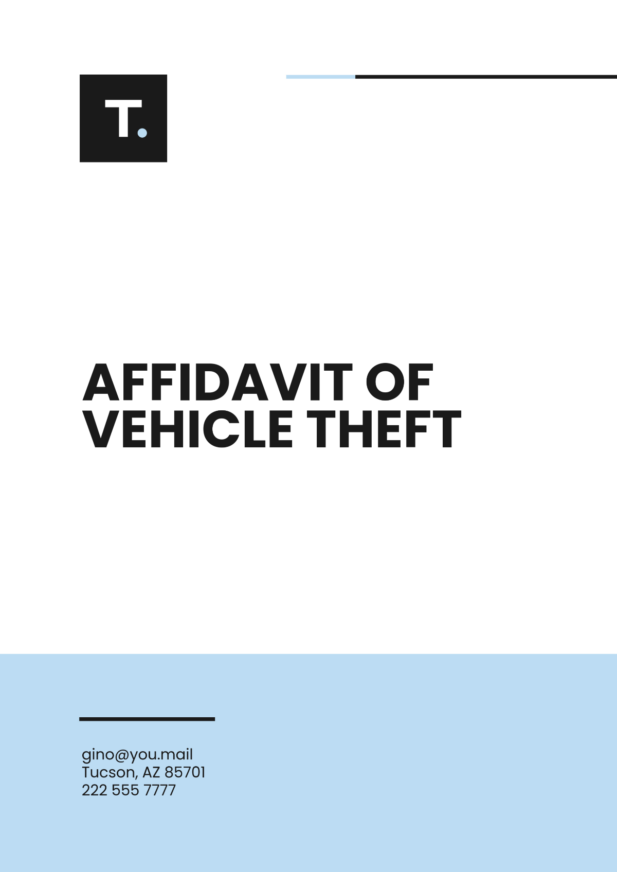 Affidavit of Vehicle Theft Template - Edit Online & Download