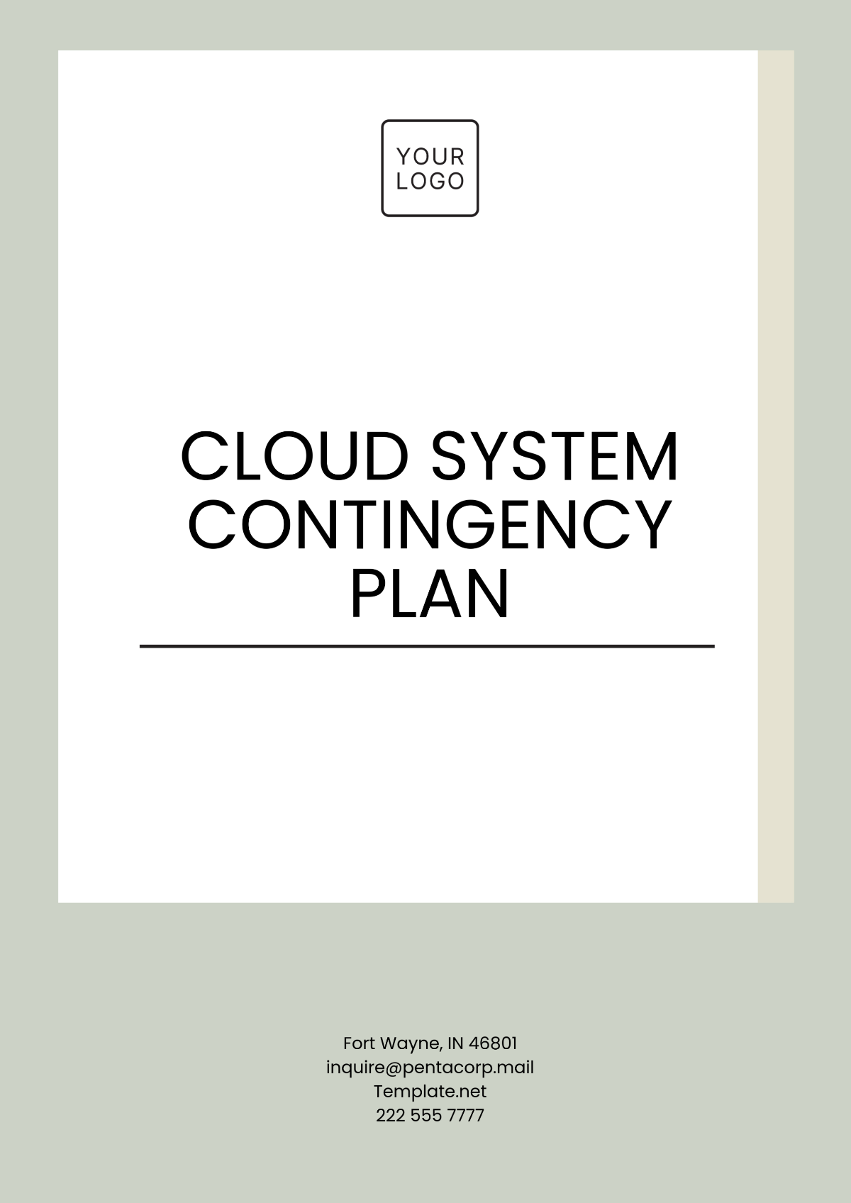 Cloud System Contingency Plan Template - Edit Online & Download