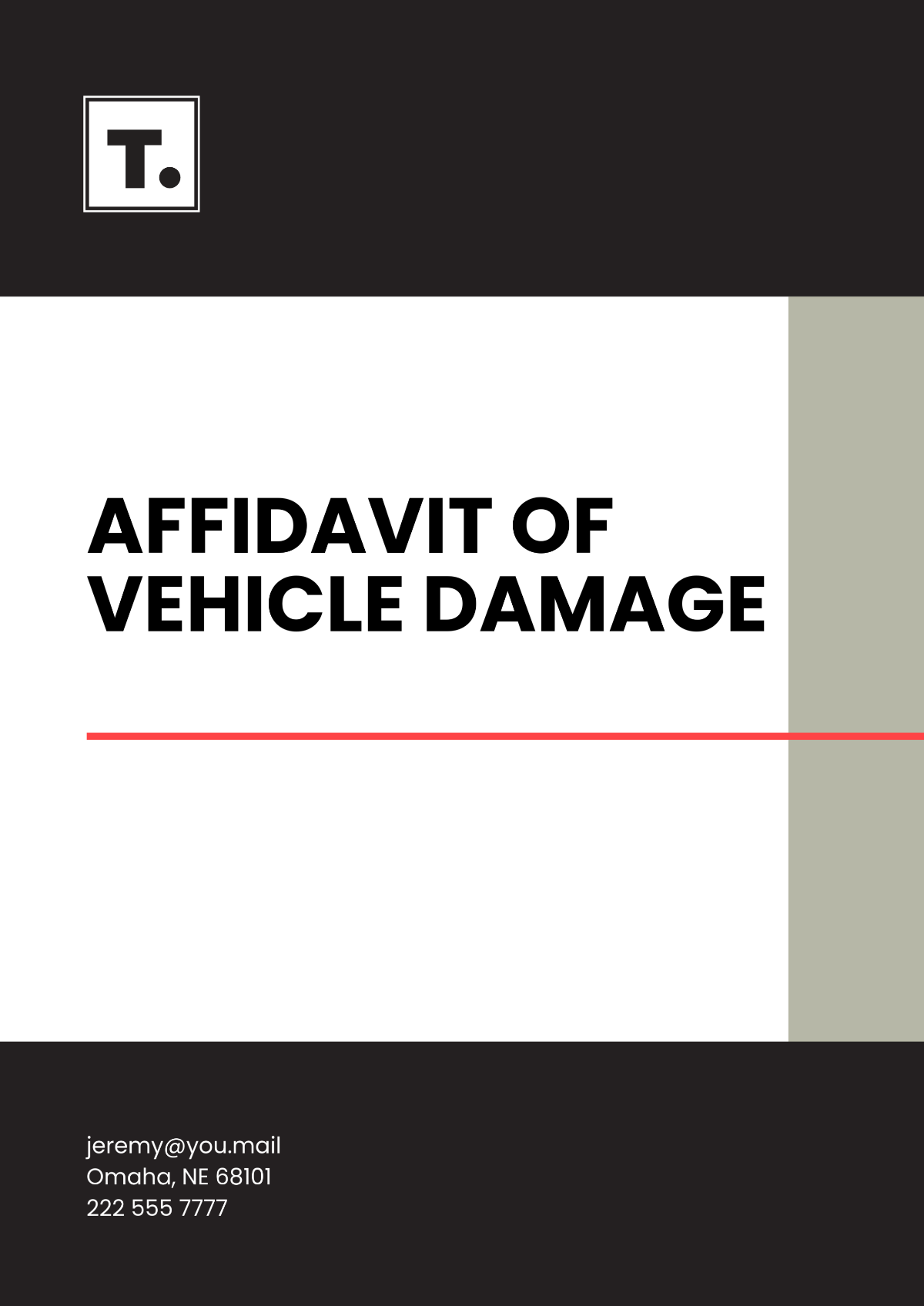 Affidavit of Vehicle Damage Template - Edit Online & Download