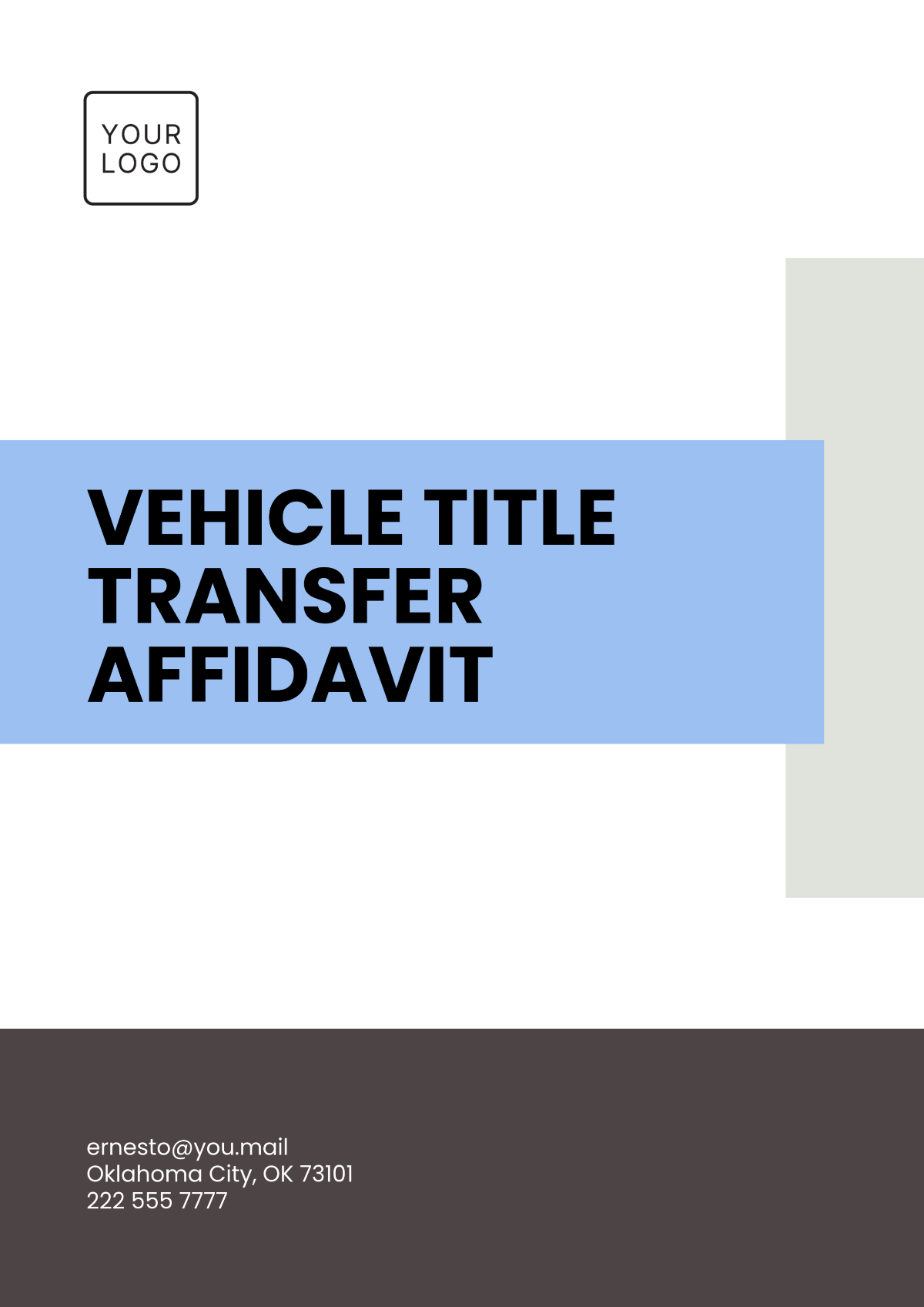 Vehicle Title Transfer Affidavit Template - Edit Online & Download